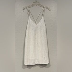 Elegant White Sequin Dress